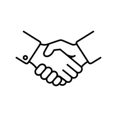 Vector art of handshake icon symbolizing agreement and partnership