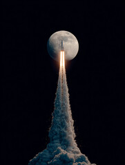 rocket launching, space exploration, moon.
