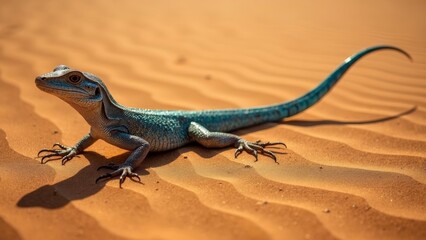Naklejka premium Natural Landscape of Sand Yellow Lizard