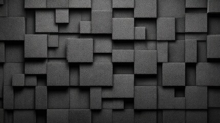 Abstract geometric pattern of dark gray squares.