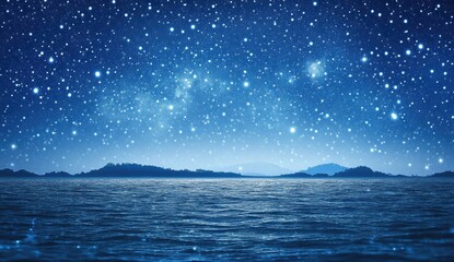 Starry night over a calm sea