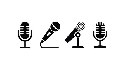 Vector art of collection of microphone icons for audio