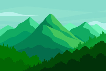 dense greenery on mountain ridge