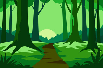 Obraz premium forest view with green moss