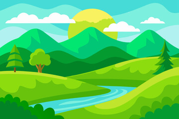 Obraz premium vibrant green landscape of nature