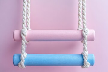 Hanging Colorful Wooden Rope Swing for Small Pet Animals and Birds Photo