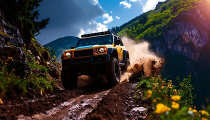 Obraz premium The roar of the engine echoes in the open air. 