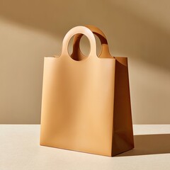 Light beige tote bag with circular handles