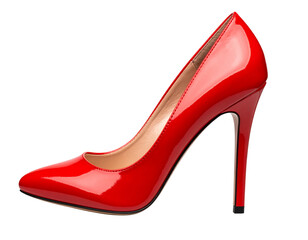 Obraz premium Red High Heel Shoe with Shadow, Fashion Isolated PNG