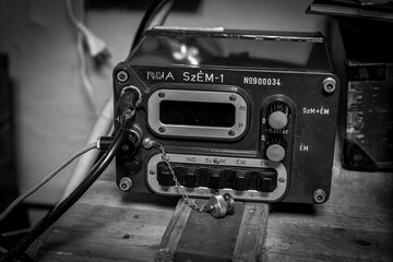 Veteran instrument monochrome close-up