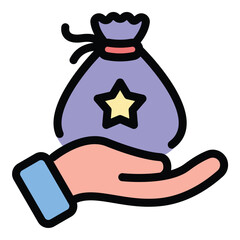 Motivation icon flat line style illustration representing inspiration and goal achievement, suitable for personal development, business coaching, and productivity projects