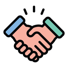 Commitment icon flat line style illustration representing dedication and professional responsibility, suitable for business development, teamwork initiatives, and personal growth projects