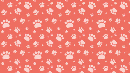 Lovely seamless vector pattern with pastel pink paw prints. Ideal for pet-themed designs, textiles, and baby backgrounds