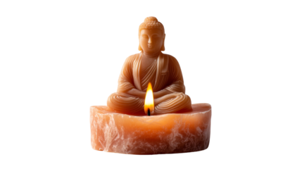 Buddha figure candle with flame