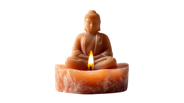 Buddha figure candle with flame - Powered by Adobe