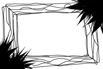 Fototapeta premium illustration hand drawn rectangular sketch frame, vector pen drawing line isolated on white