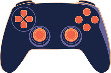 Video game controller vector illustration with joystick and buttons isolated on white background