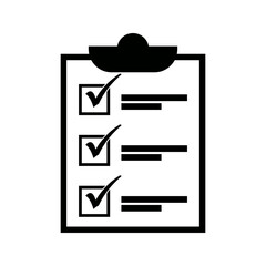 Clipboard or checklist icon isolated on white background. eps 10