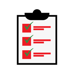 Clipboard or checklist icon isolated on white background. eps 10