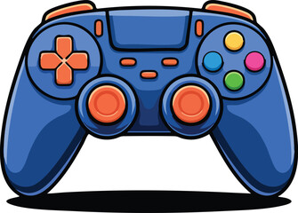 Video game controller vector illustration with joystick and buttons isolated on white background