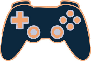 Video game controller vector illustration with joystick and buttons isolated on white background