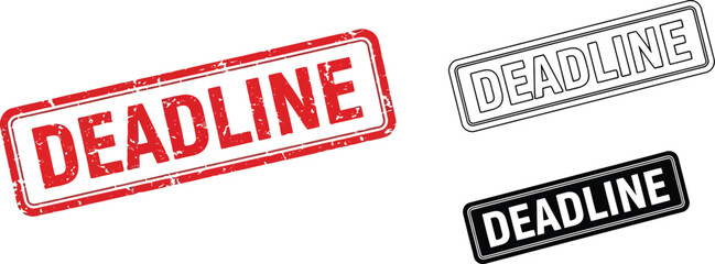 Deadline stamp vector illustration set deadline concept for business project and time management vector
