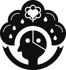 Mental health Black color icon
