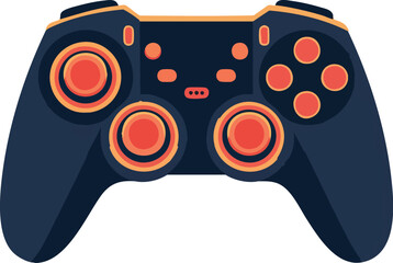 Video game controller vector illustration with joystick and buttons isolated on white background