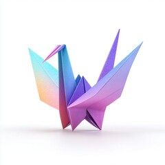 3D Origami Bird in Soft Gradient Colors