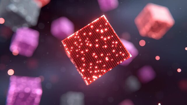 A futuristic representation of quantum data storage systems, showcasing advanced technology in vibrant.