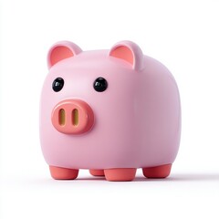 3D Pink Piggy Bank for Money Savings