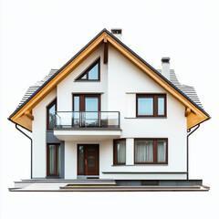 Naklejka premium Modern white house with balcony isolated on white background