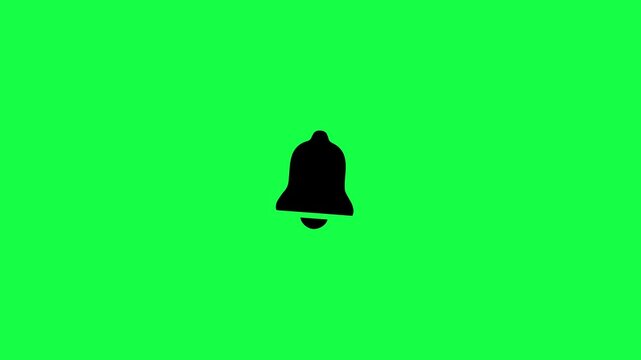 Notification bell icon on green screen, bell ringing animated icon symbol bell ringing 4k looping