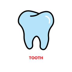 Tooth icon, dental care, vector illustration, filled style, best used for web