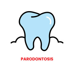 Parodontosis icon, dental care, vector illustration, filled style, best used for web