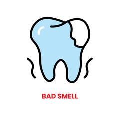 Bad Smell icon, dental care, vector illustration, filled style, best used for web