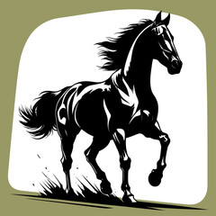 Vector horse silhouette for graphic design