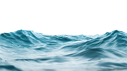 Clear ocean surface with small waves on transparent background PNG