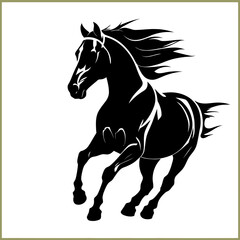 Vector horse silhouette for graphic design
