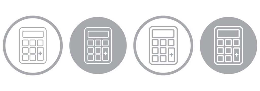 Calculator icons set. Accounting calculator sign and symbol.