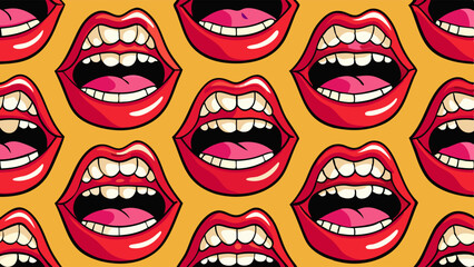 Fototapeta premium seamless pattern with red lips