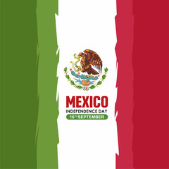 Mexico Independence day 2025 flag background with national symbol. Dia De La Independencia 16 de Septiembre. Translation : Mexico Independence Day