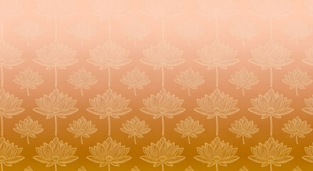 Delicate lotus flower background in warm gradient tones creates a serene and ornamental design, suitable for elegant themes.