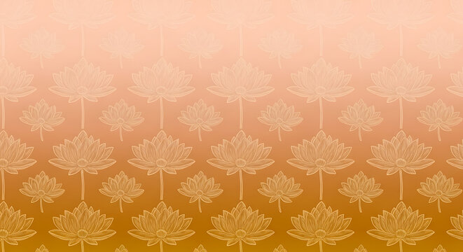 Delicate lotus flower background in warm gradient tones creates a serene and ornamental design, suitable for elegant themes.