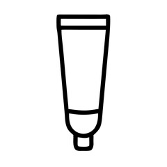 Ointment tube with cap in minimal black outline design  