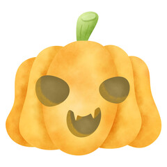 Halloween vector elements icons. Halloween cliparts with traditional symbols. Halloween pumpkins set vector design. Happy halloween party invitation card with spooky pumpkin, 