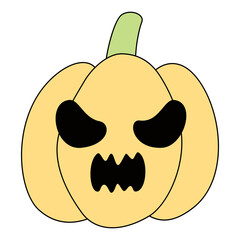 Halloween vector elements icons. Halloween cliparts with traditional symbols. Halloween pumpkins set vector design. Happy halloween party invitation card with spooky pumpkin, 