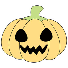 Halloween vector elements icons. Halloween cliparts with traditional symbols. Halloween pumpkins set vector design. Happy halloween party invitation card with spooky pumpkin, 