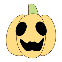 Halloween vector elements icons. Halloween cliparts with traditional symbols. Halloween pumpkins set vector design. Happy halloween party invitation card with spooky pumpkin, 