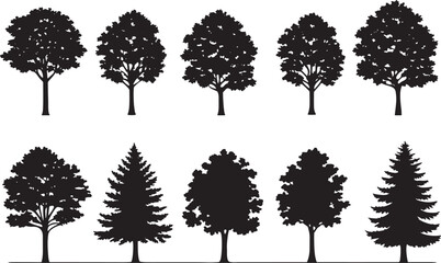 Fototapeta premium set of black trees